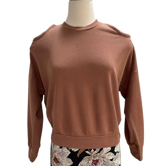 Lanston Women’s Open Back Sweatshirt Brown Size Small – Made in USA Tencel Blend - Picture 5 of 8